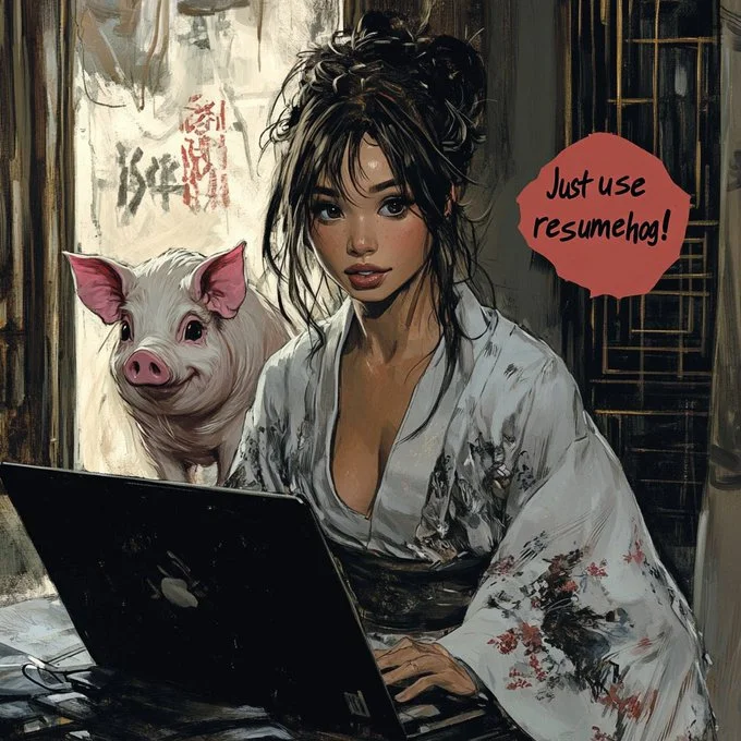 Illustration of a person using ResumeHog