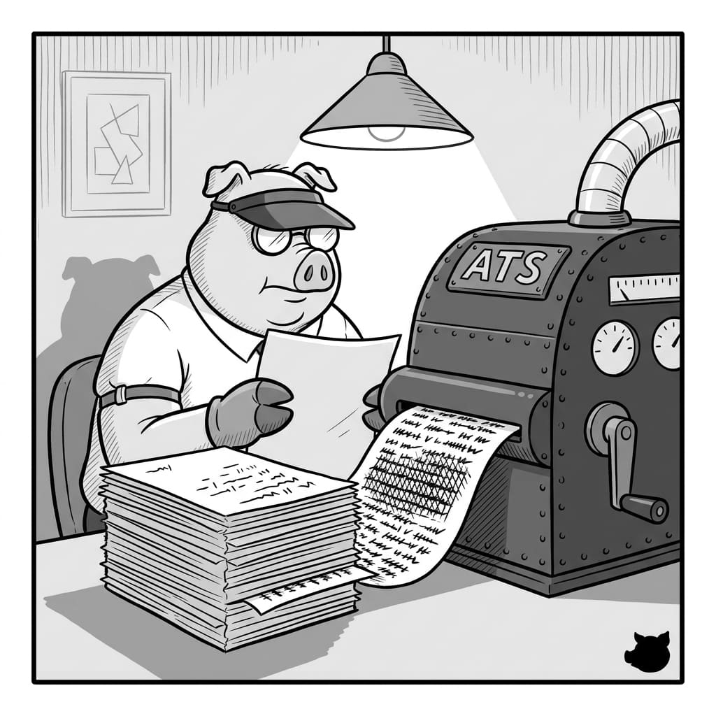 Black-and-white editorial illustration for The White Text Resume Hack Is Backfiring in 2026